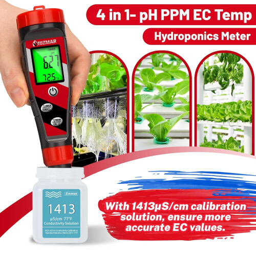 4 in 1 pH EC TDS Temperature Meter for Hydroponics Nutrient Solution with RealTime Display 1