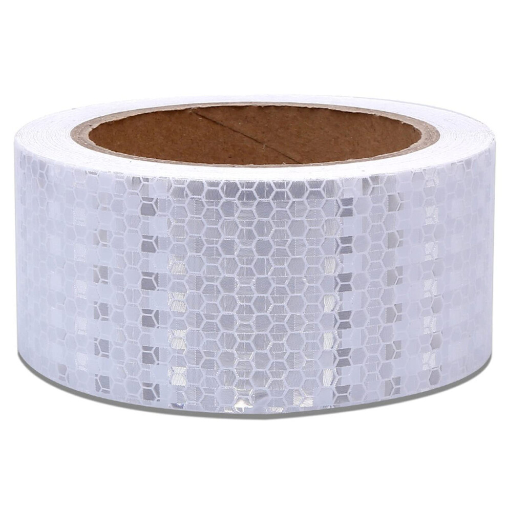 Reflective Safety Tape 2 Inch X 29.5Ft White Honeycomb Pattern For Trucks Trailers Outdoor Safety 9164114199300