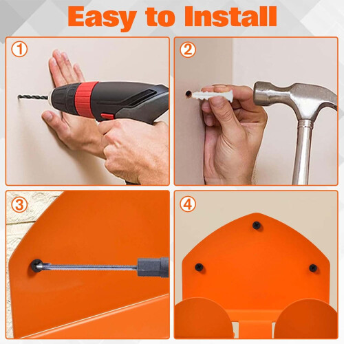 Garage Tool Organizer 2 Pack, Heavy Duty Weed Eater Hanger with Rustproof Wall Mount Hooks for Garden Tools 2