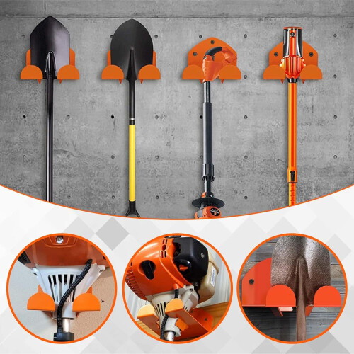 Garage Tool Organizer 2 Pack, Heavy Duty Weed Eater Hanger with Rustproof Wall Mount Hooks for Garden Tools 1