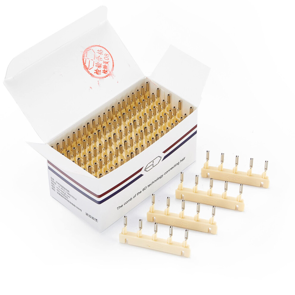 Unisex Yellow 6D Hair Extensions Tips 40Pcs Reusable Synthetic, No Glue Or Heat, Fast Application