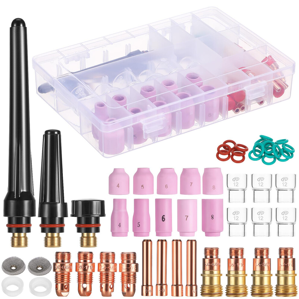 Tig Welding Torch Accessories Kit With Gas Lens For 17 18 26, HeatâResistant Stainless Steel 9365369448933