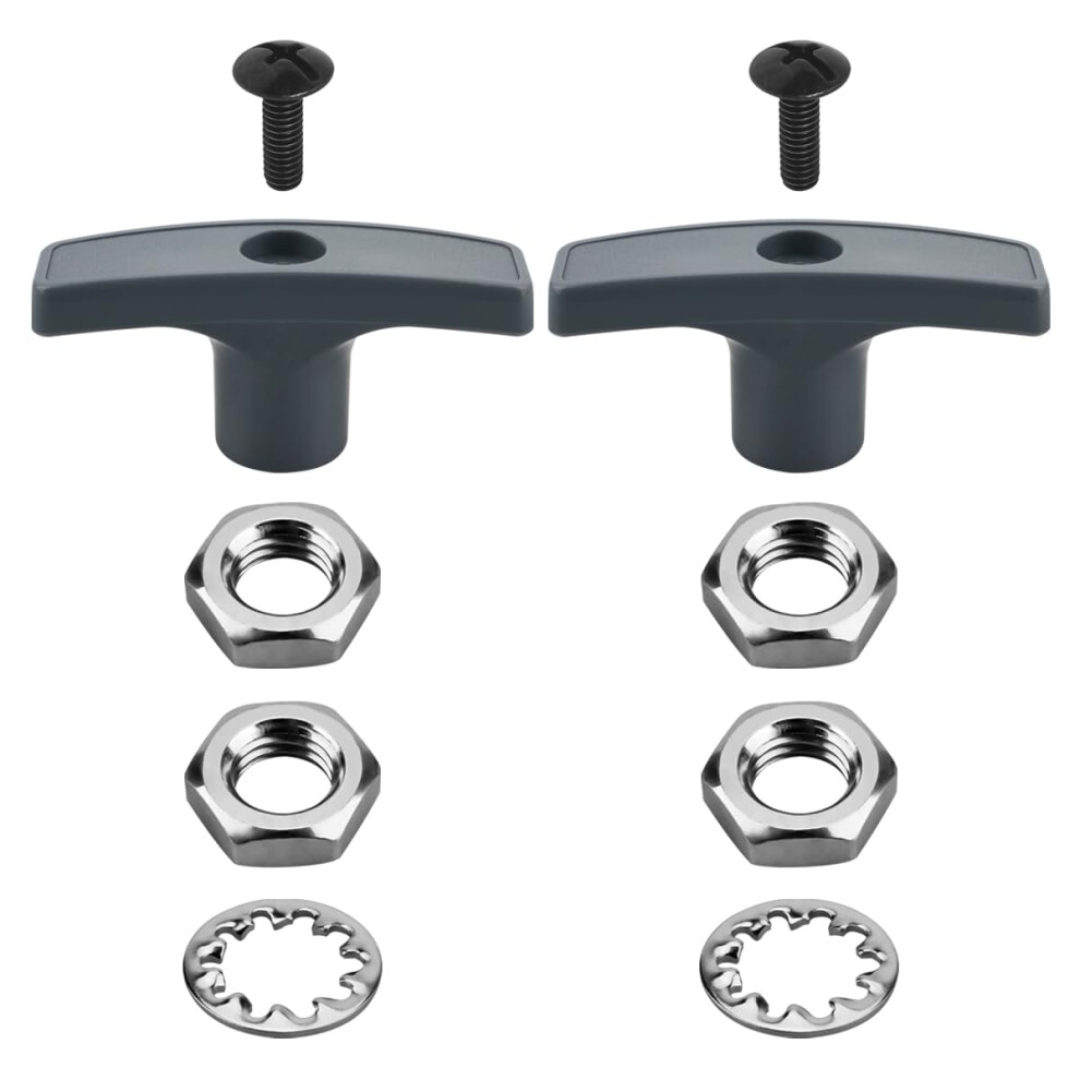 2 Pcs Rv Waste Valve Handle Replacement Kit With Nuts Screws Gaskets, Durable Easy Install Grey 9365369449169