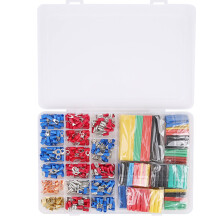 Krimpklemmen, geïsoleerde elektrische draadaansluitingen, spade-set, hoogwaardige materialen, hersluitbare behuizing, kleurgecodeerde veilige