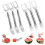 2 in 1 Stainless Steel Watermelon Cutter and Fork Slicer Tool for Quick Cube Serving (6) 1