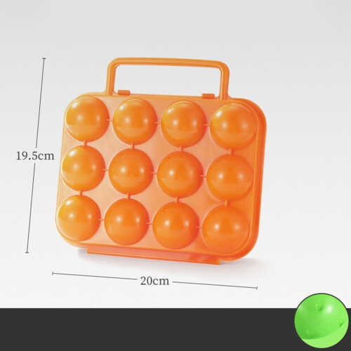 Egg Storage Case Portable 12Egg Capacity ABS Material Orange Color For Camping 2
