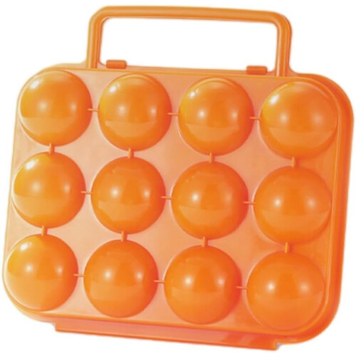Egg Storage Case Portable 12Egg Capacity ABS Material Orange Color For Camping 1