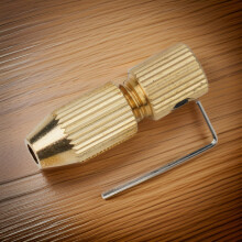 Brass Drill Chuck with Key Wrench for Motor Shaft, 0.71.2mm Collet, Secure Bit Clamping, 2pcs