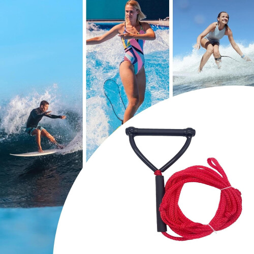 Wakeboard Rope with Ergonomic Triangular Handle, 24ft Water Ski Tow Line for Boat Beginners 2