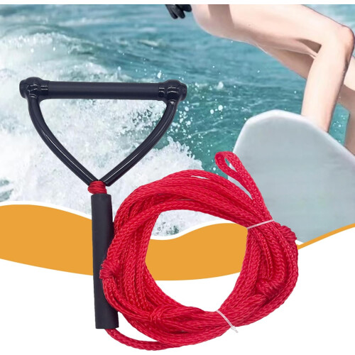 Wakeboard Rope with Ergonomic Triangular Handle, 24ft Water Ski Tow Line for Boat Beginners 1