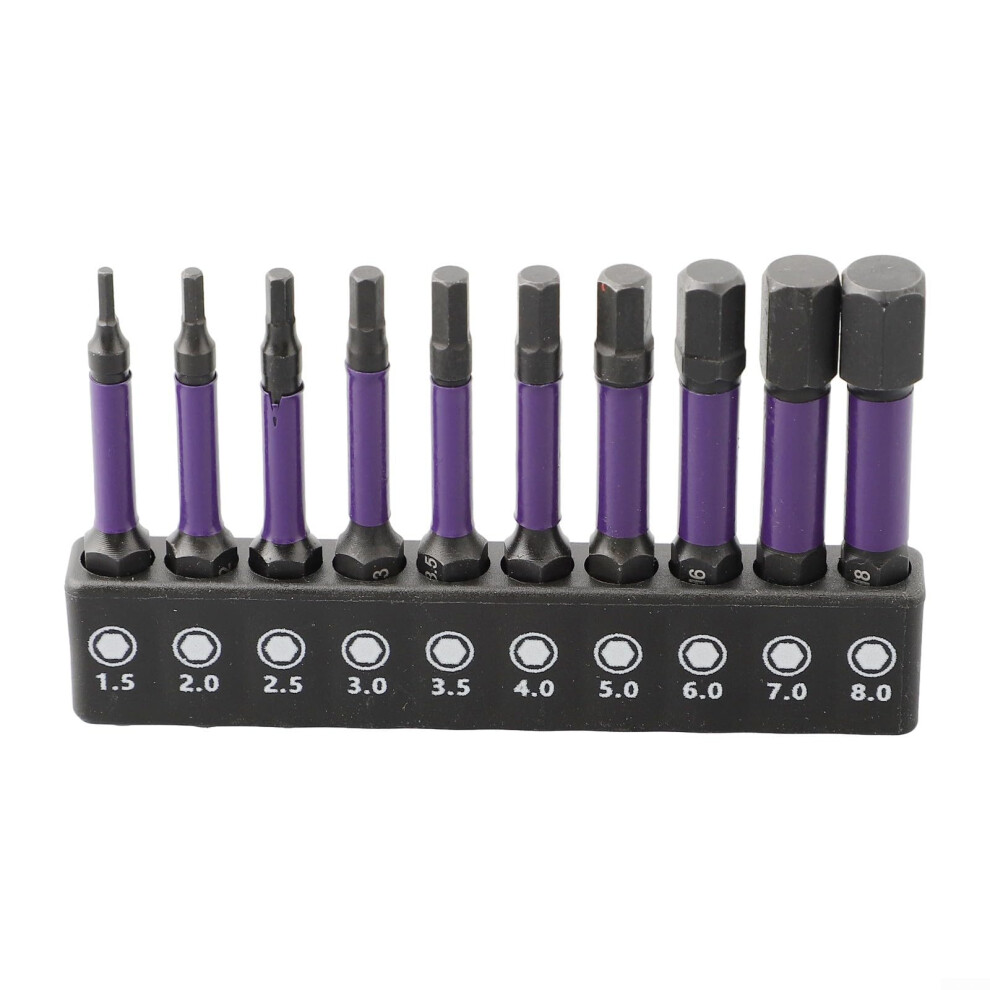 Magnetic Hex Head Screwdriver Bits 10Piece Set With 14 Shank For Convenient Storage 9164114219572