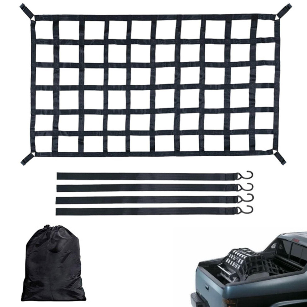 Heavy Duty Bungee Cargo Net With Hooks For Car Roof, Trailer, Suv And Motorhome Storage 9164114220905