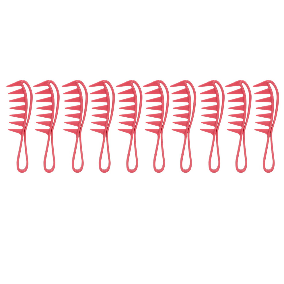 Unisex 10Pcs Wide Tooth Comb Set For Curly Hair With Ergonomic Handle Grip And Gentle Rounded Teeth