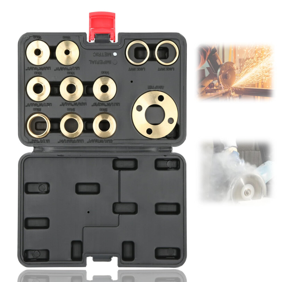 11Pcs Brass Router Template Guide Set With Lock Nut For Precise Woodworking And Storage Case 9365369451254
