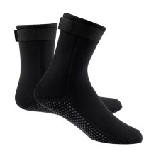 Diving Socks with AntiSlip Sole and Thermal Protection, Adjustable Buckle Wetsuit Socks Black L
