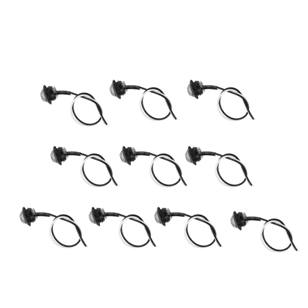10Pcs Waterproof 3Led Round Side Marker S For Truck, Car, Rv Light 9311382307696