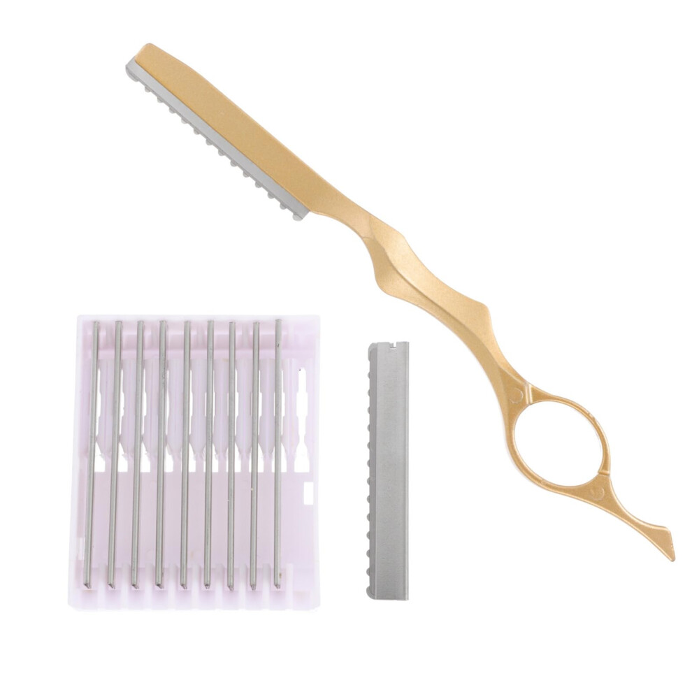 Hair Thinning Razor with 10 Blades and Professional Hair Texturizing Scissors for Salon and Home