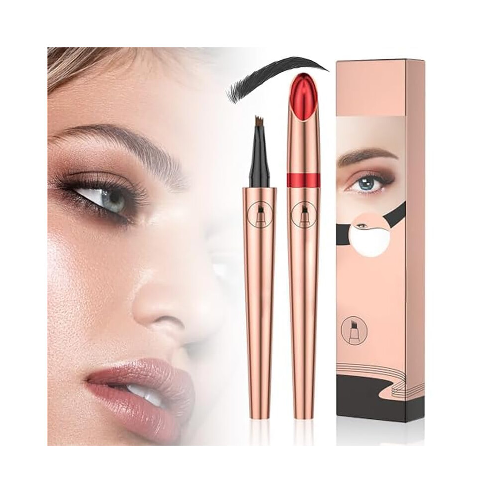 Black 3D Microblading Eyebrow Pencil Waterproof 4 Fork Tip Long Lasting Natural Look 04#