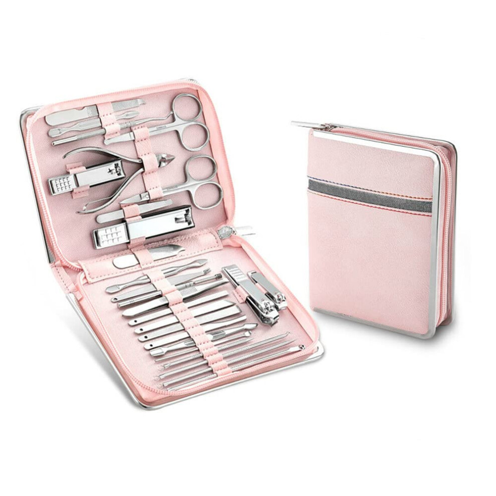 26 PCS Professional Manicure Set Nail Clippers Kit for Travel Pedicure Grooming Tools