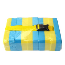 Kids Swim Training Belt with Adjustable Buckle and Detachable EVA Floats for Pool Safety Blue Yellow