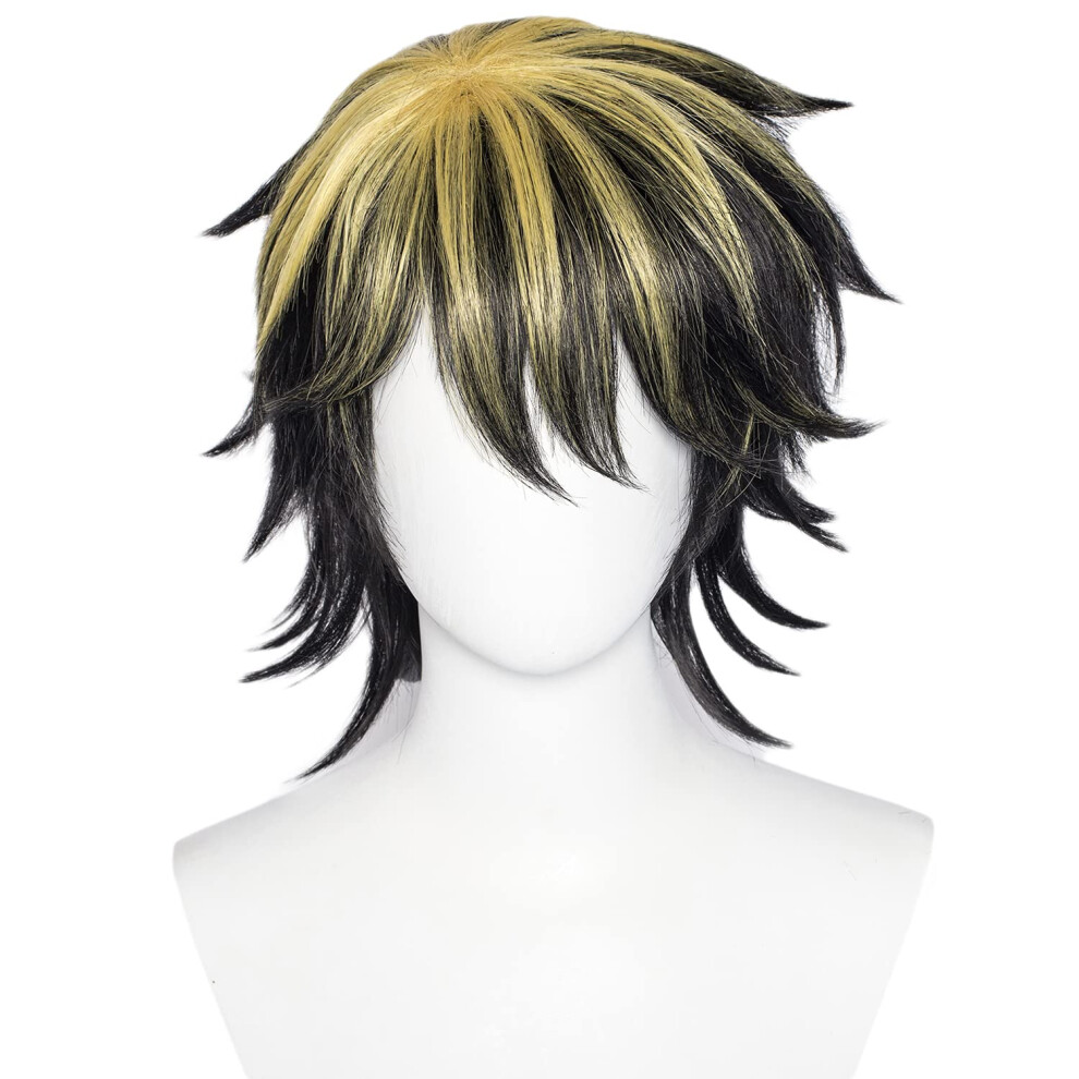 Hanemiya Kazutora Yellow and Black Warped Juvenile Synthetic Hair Cosplay Wig