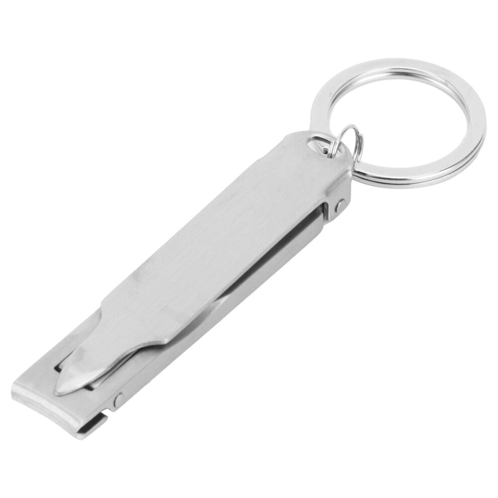 Stainless Steel Nail Clipper with Keychain and Nail File, Sharp Blades for Travel Manicure Pedicure