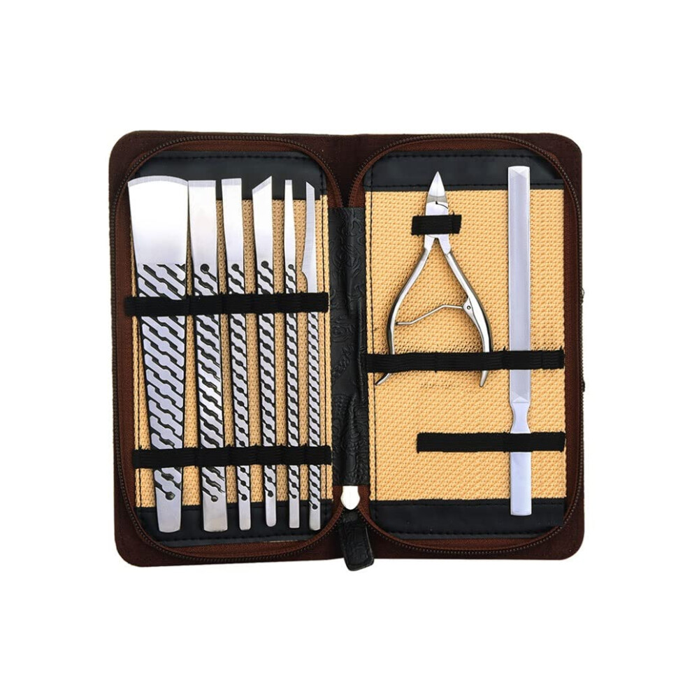Manicure Set 10Piece Nail Clippers Kit with PU Bag for Travel, Precision Blades for Men and Women