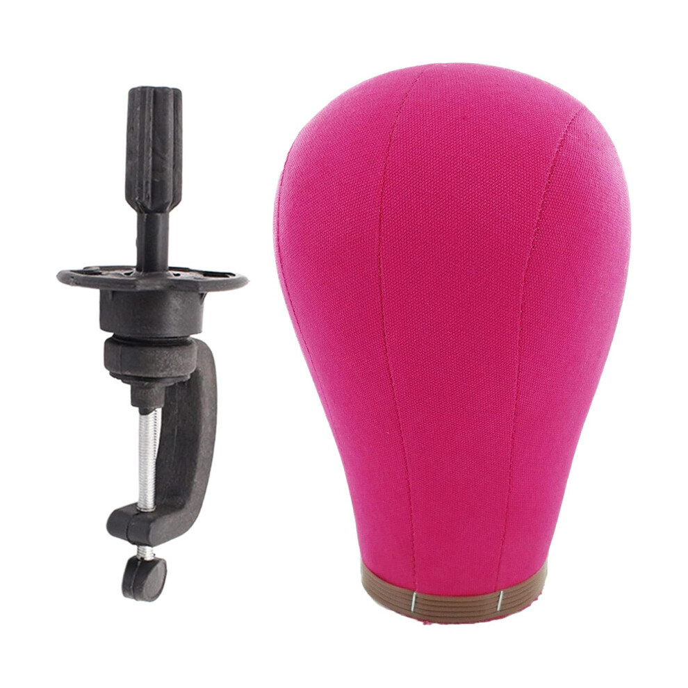 Unisex 21 Inch Canvas Block Wig Mannequin Head With Stand, Cork Core For Wig Making And Styling