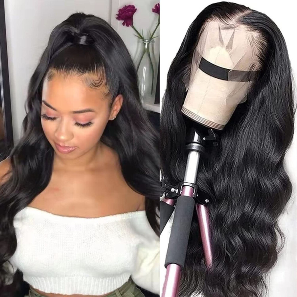Lace Front Wigs Human Hair 13x4 HD Lace Body Wave Pre Plucked 150% Density Brazilian Wig 24'