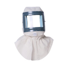 Sandblasting Hood with Shoulder Cover Dustproof Protective Mask with Clear Glass Lens