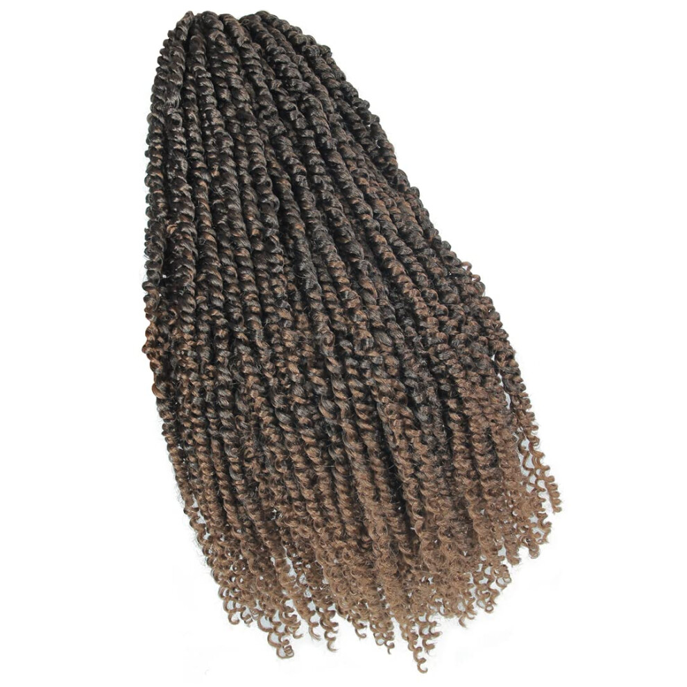 Unisex 22 Inch T1b30 Ombre Wavy Crochet Braiding Hair Extensions Prelooped Fluffy 3Pcs Lot