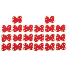 Aufbügelbare Aufnäher für modische Dekorationen, Chenille-Aufnäher mit Goldglitzer, selbstklebend, hitzeversiegelt, Schleifen-Maus-Design,