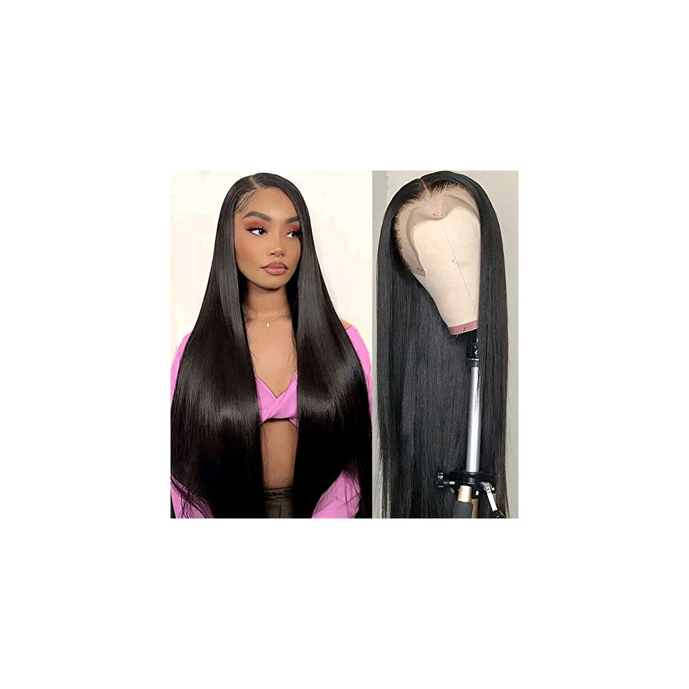 30 Inch 13x4 HD Lace Front Wig Human Hair, Pre Plucked 210% Density, Natural Hairline