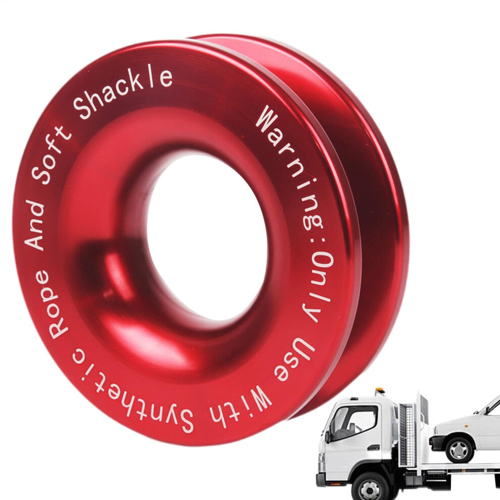 Snatch Recovery Ring Aluminum Alloy Offroad Winch Pulley Strength Corrosion Resistant Red 9365369446724