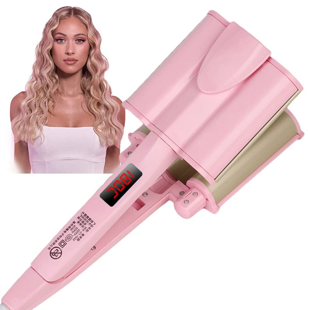 Triple Barrel Curling Iron 32mm Ceramic Tourmaline Hair Waver Fast HeatUp Adjustable Temperature