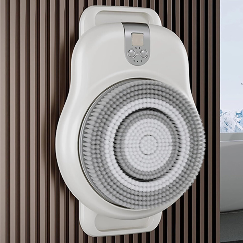 Wall Mounted Electric Back Scrubber with 360 Rotation, TwoSpeed, Adjustable Height, IPX7 Waterproof