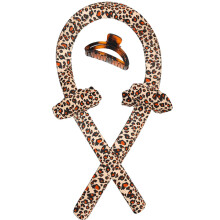 Leopard Print Heatless Hair Curler for Overnight Waves with Sponge Roller and Secure Hair Loop