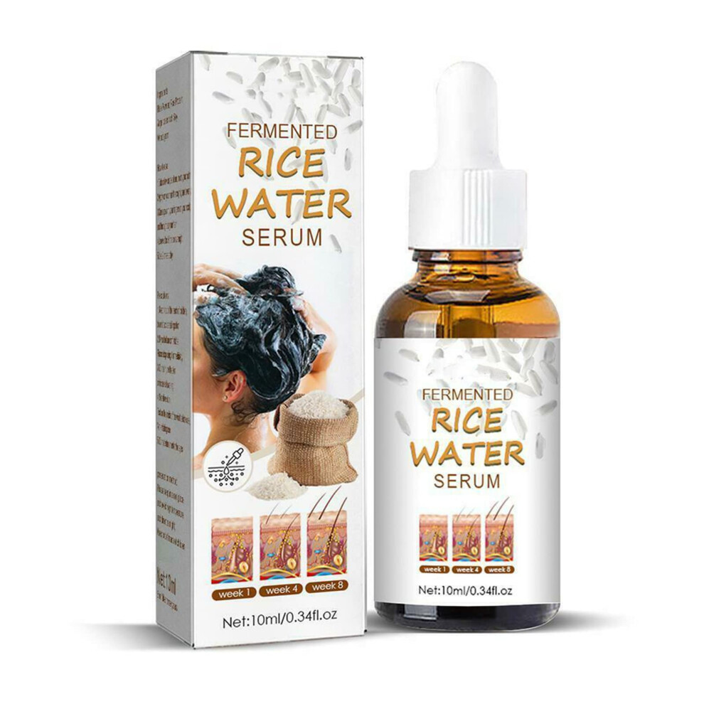 Rice Water Hair Growth Serum for Thinning Hair, Organic Fermented Essence, 3pcs