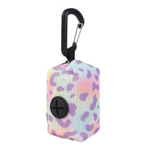 Dog Poop Bag Dispenser with Zipper and Carabiner, Hands Waste Holder for Walking, Purple