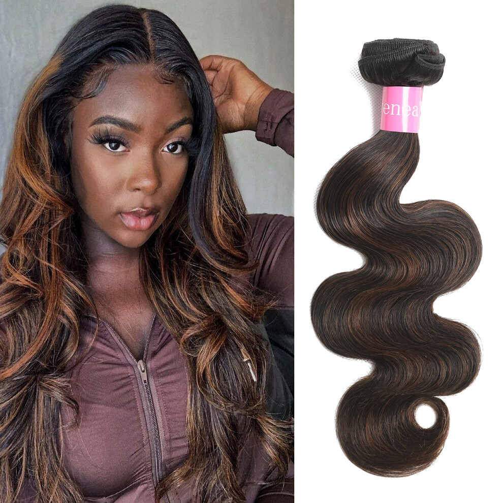 Unisex Brown 20 Inch Brazilian Body Wave Remy Human Hair Extensions Fb30 Ombre Highlight Double Weft