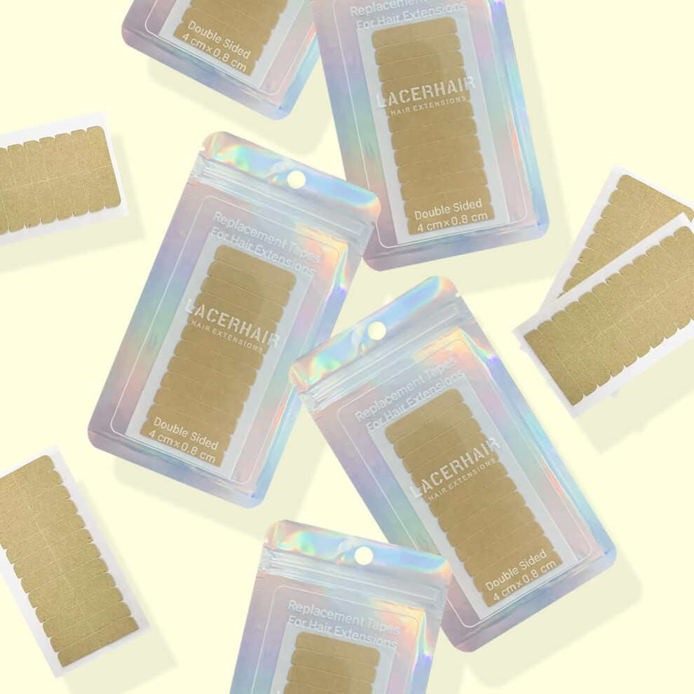 Tape in Hair Extension Replacement Tape Precut Adhesive Tabs Double Sided 48pcs 4cm x 0.8cm