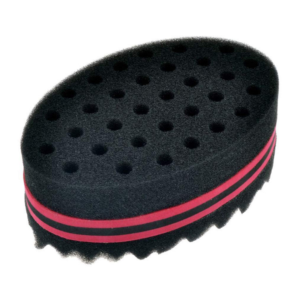 Red Dualsided Curl Twist Hair Sponge Brush For Natural Afro Curls And Defined Twists