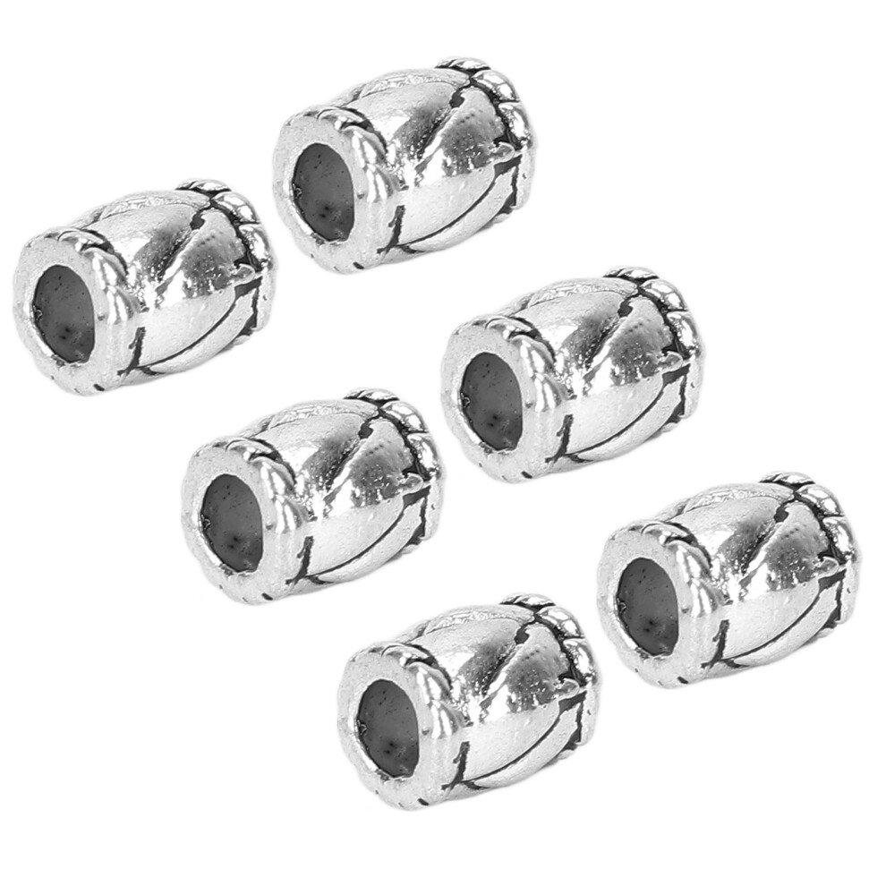 Silver 50Pcs Hair Beads Barrel Shaped Retro Alloy Jewelry For Hair Braiding