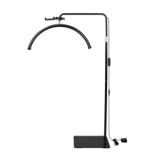 LED Lash Lamp Half Moon Light Adjustable Height Dimmable Brightness Satin Black for Salon