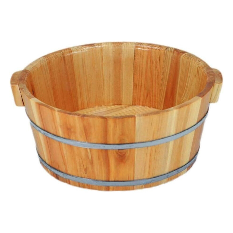 Wooden Foot Bath Bucket with Deep Foot Immersion and Heat Retention for Home Spa Pedicure