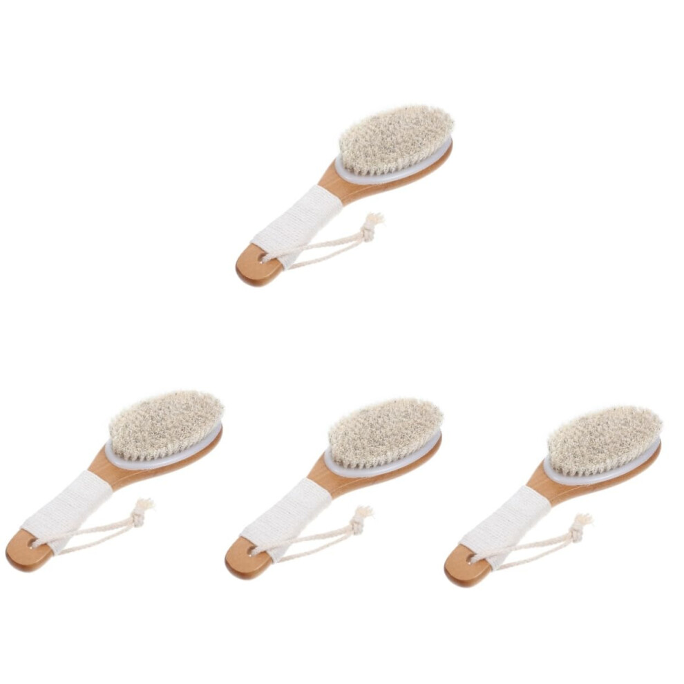 4pcs Back Scrubber Bath Brush with Ergonomic Handle Grip and Flexible Exfoliating Bristles