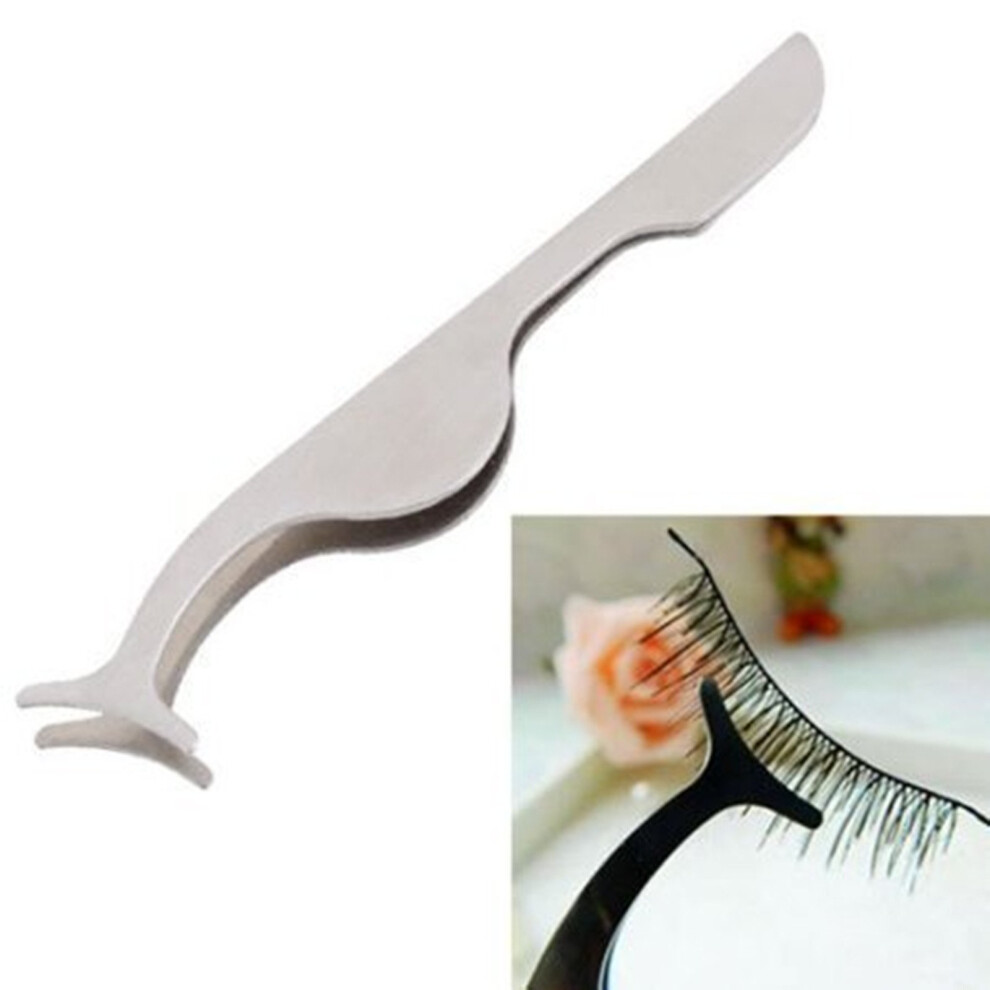Stainless Steel Eyelash Applicator Tweezer with Ergonomic Grip for Precise Lash Application