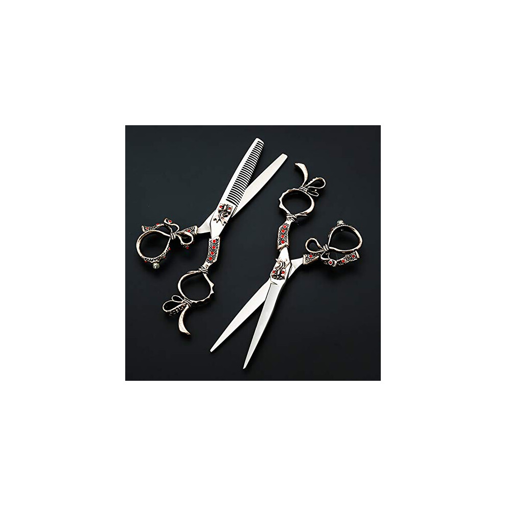 Professional 6 Inch Hair Cutting and Thinning Scissors Set, Japanese 440C Barber Shears for Salon