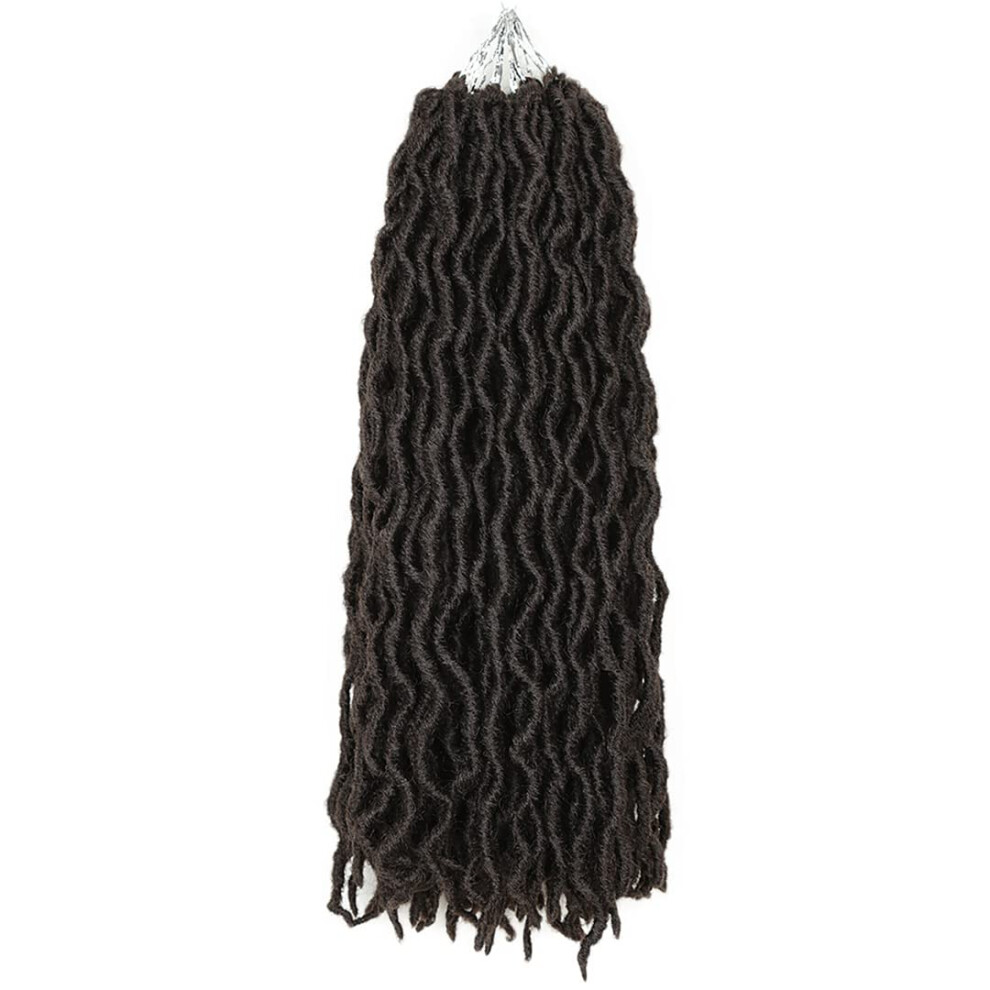 Unisex 18 Inch Prelooped Crochet Hair Extensions Soft Faux Locs Ombre Curly Synthetic Braiding Hair #4