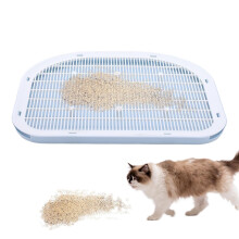 Cat Litter Mat Double Layer Litter Trap Non Slip Easy Clean for Cats Kittens Home Indoor Blue